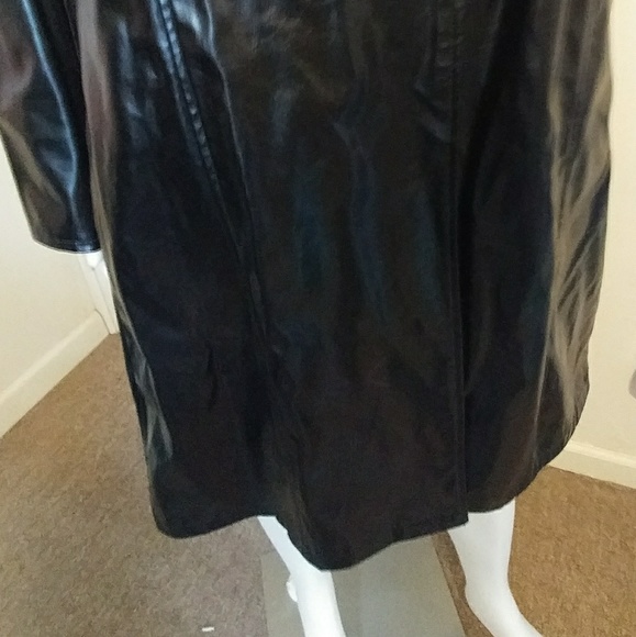 Black Trench Coat Sz M - Picture 7 of 8